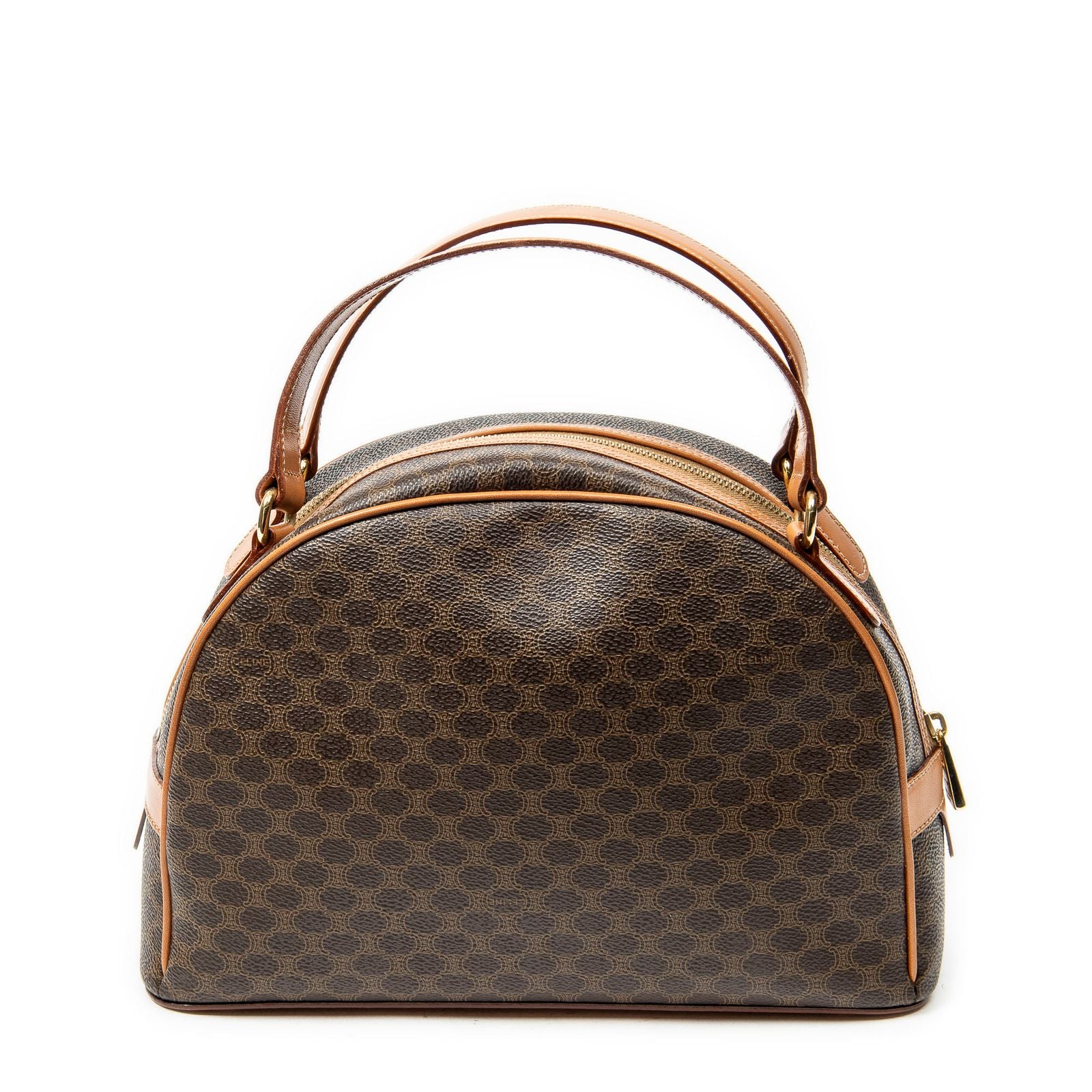 Celine Dome Top Handle Brown Macadam Canvas — view 5
