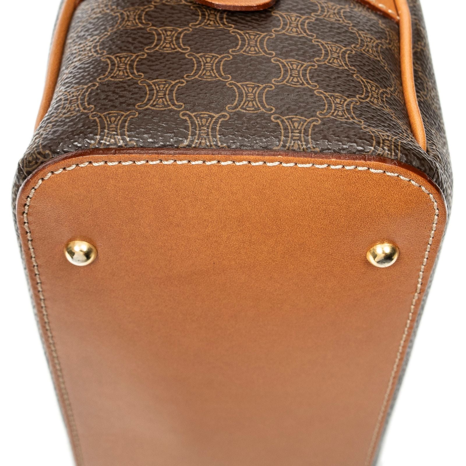 Celine Dome Top Handle Brown Macadam Canvas — view 7
