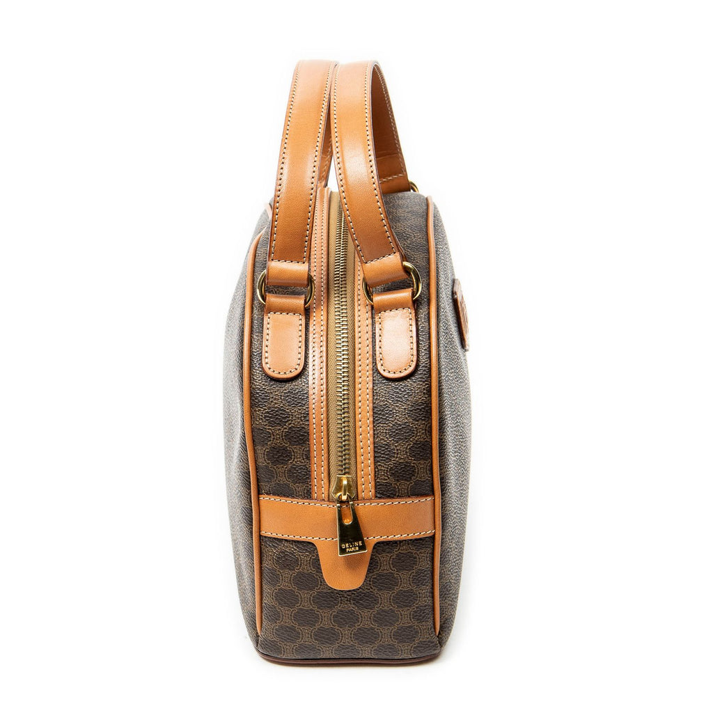 Celine Dome Top Handle Brown Macadam Canvas — view 4