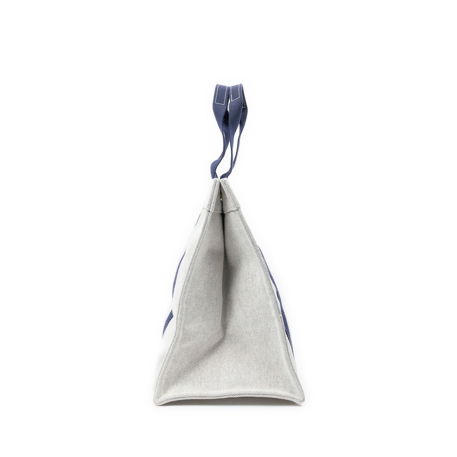 Hermes Bora Tote Navy Beige Toile — view 4