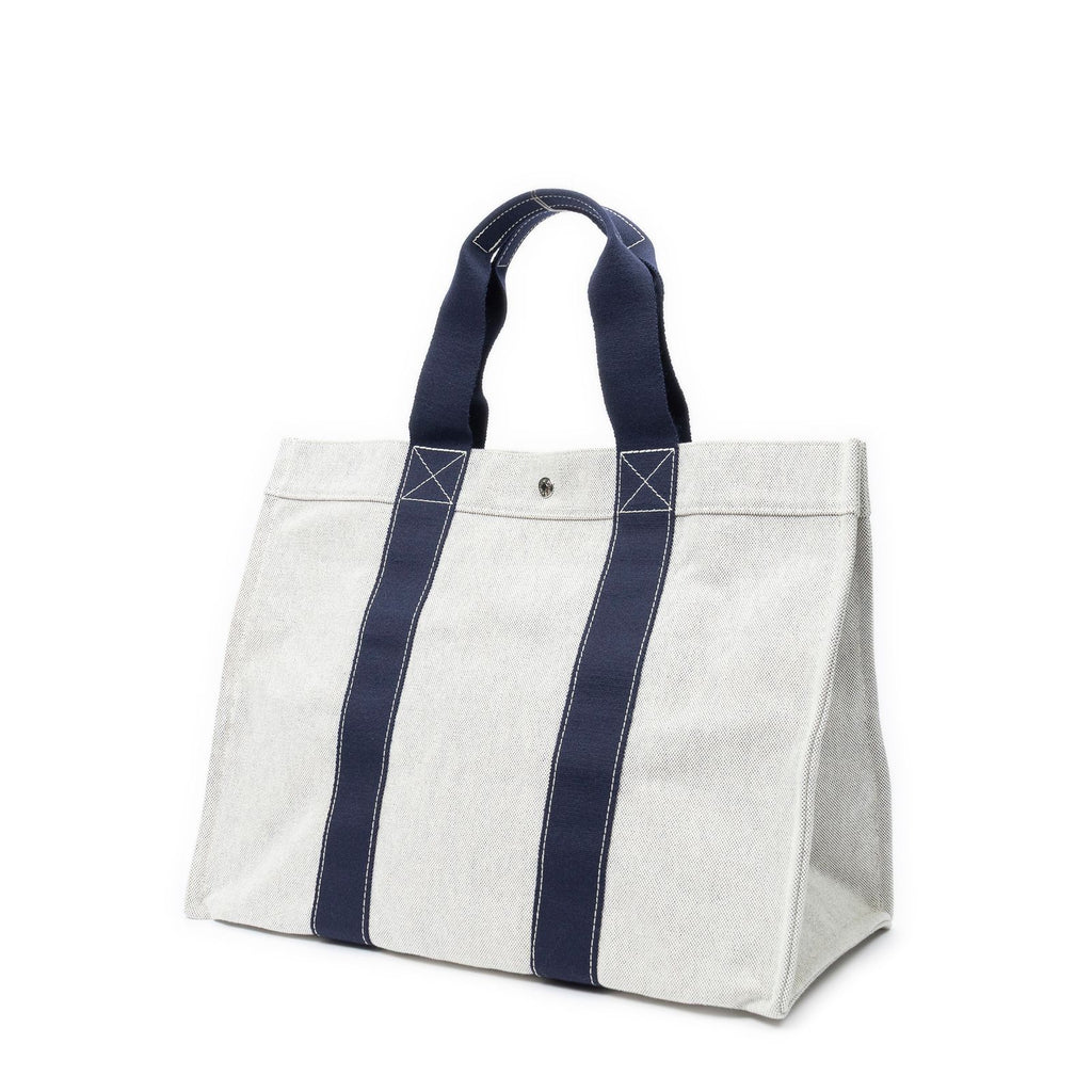 Hermes Bora Tote Navy Beige Toile — view 2