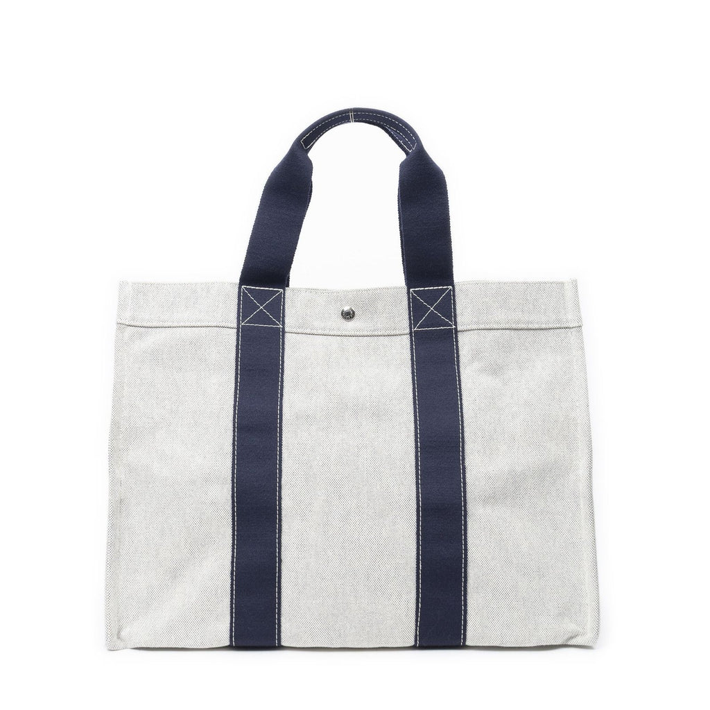 Hermes Bora Tote Navy Beige Toile
