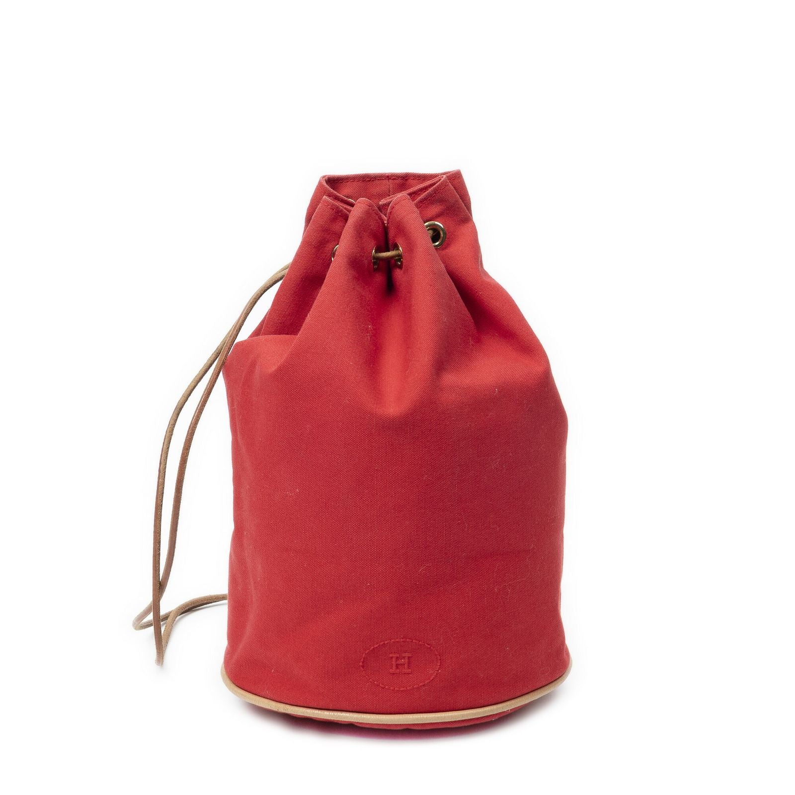 Hermes Polochon Mimile Red Toile Officier Shoulder
