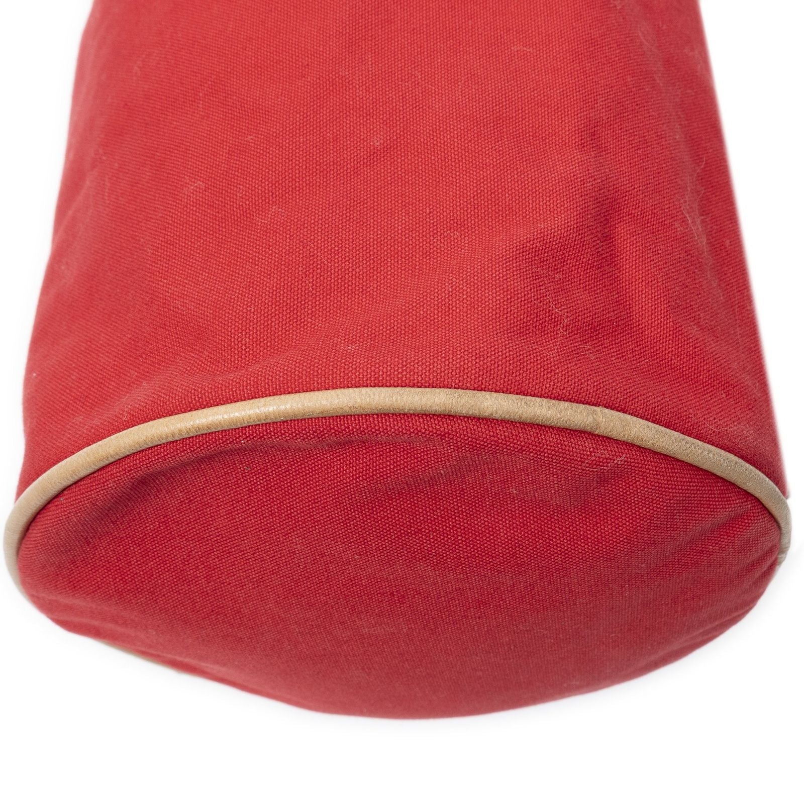 Hermes Polochon Mimile Red Toile Officier Shoulder — view 7
