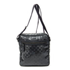 Gucci Half Moon Zip Messenger Black Guccissima Imprint Canvas