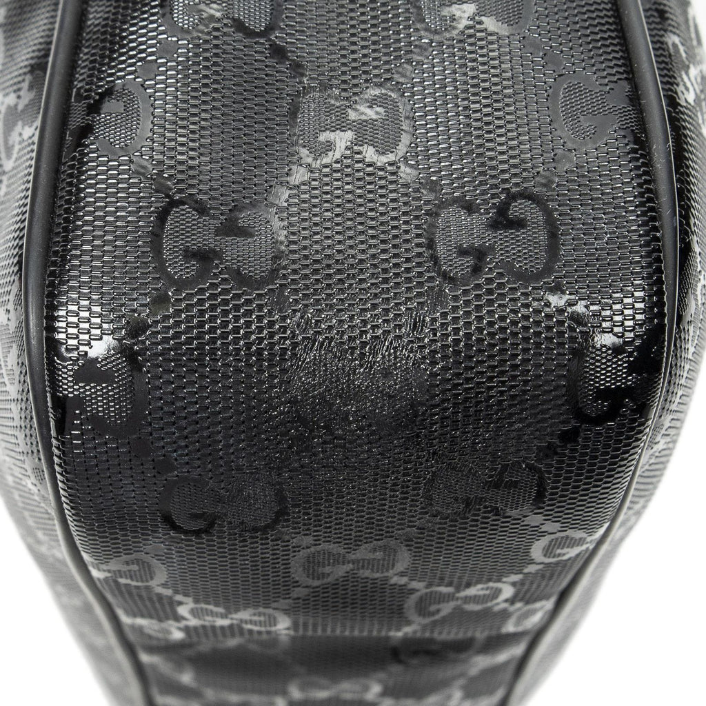 Gucci Half Moon Zip Messenger Black Guccissima Imprint Canvas — view 8