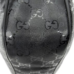 Gucci Half Moon Zip Messenger Black Guccissima Imprint Canvas — view 8