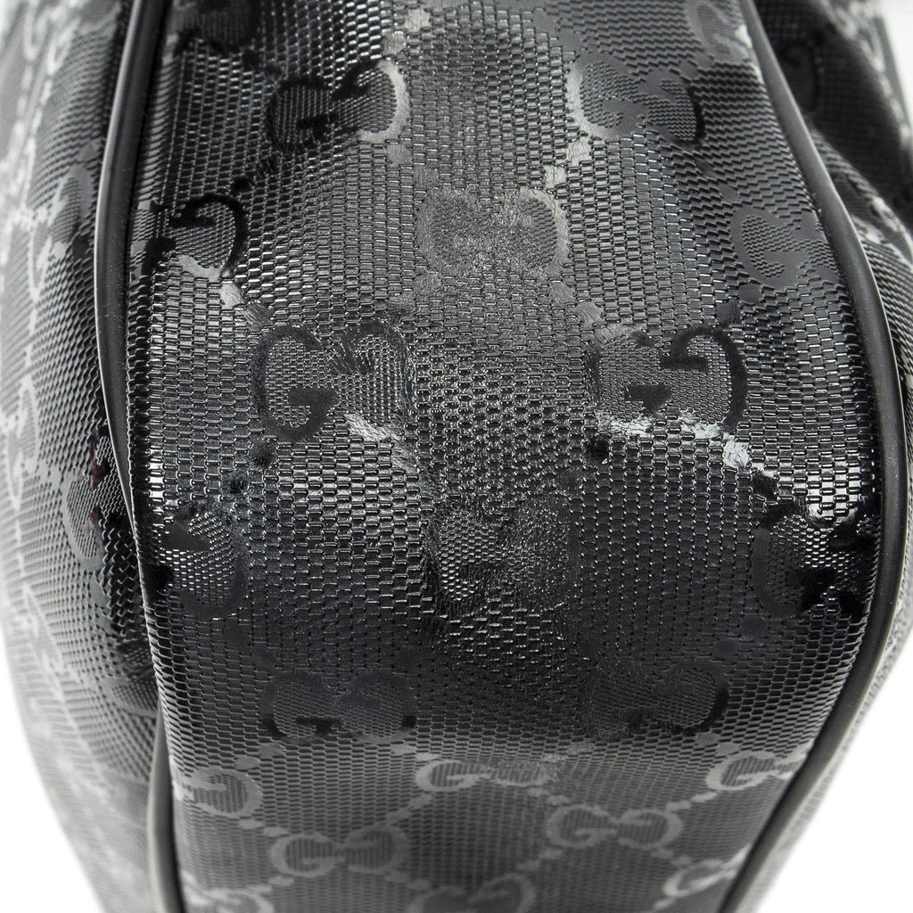 Gucci Half Moon Zip Messenger Black Guccissima Imprint Canvas — view 7