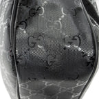 Gucci Half Moon Zip Messenger Black Guccissima Imprint Canvas — view 7