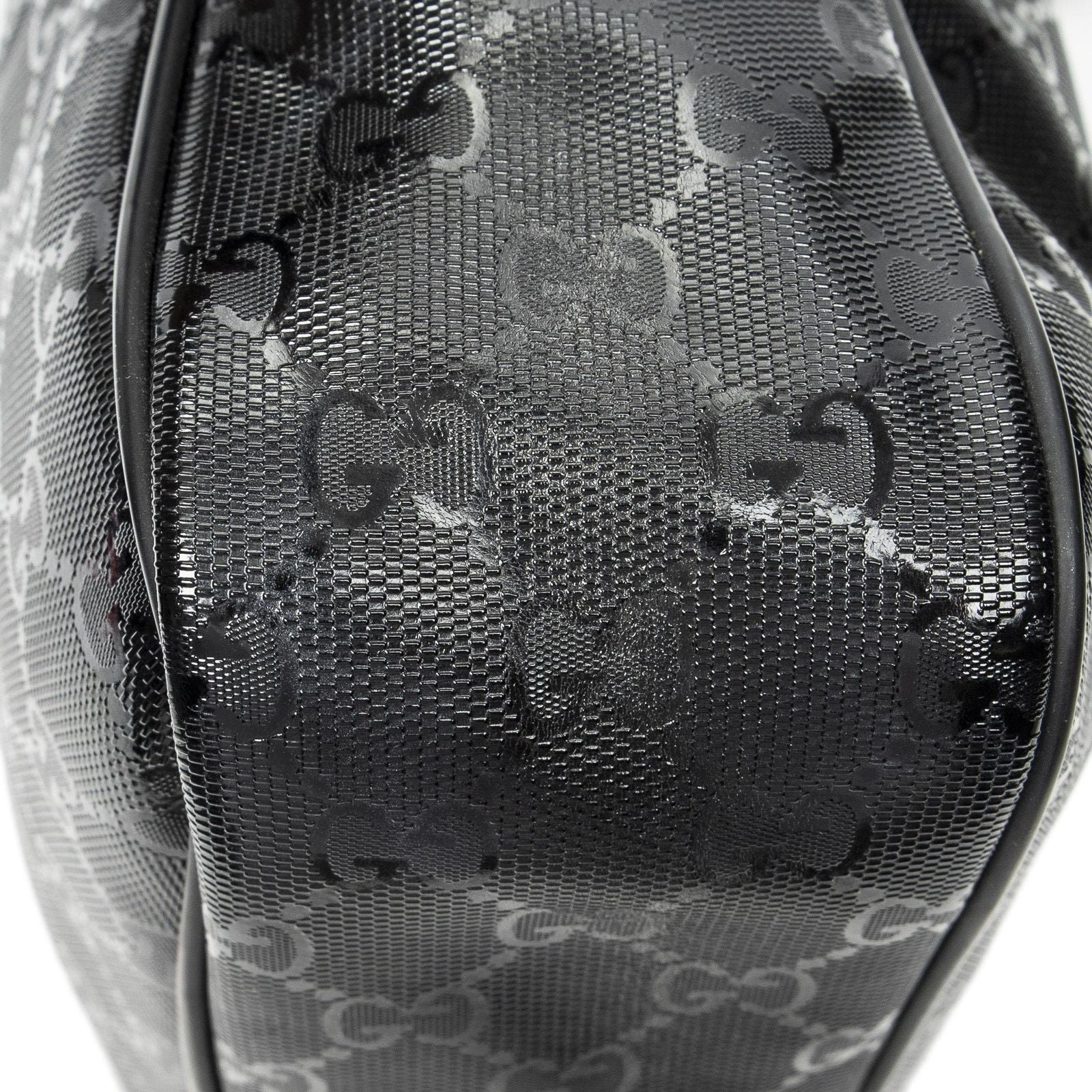Gucci Half Moon Zip Messenger Black Guccissima Imprint Canvas — view 7