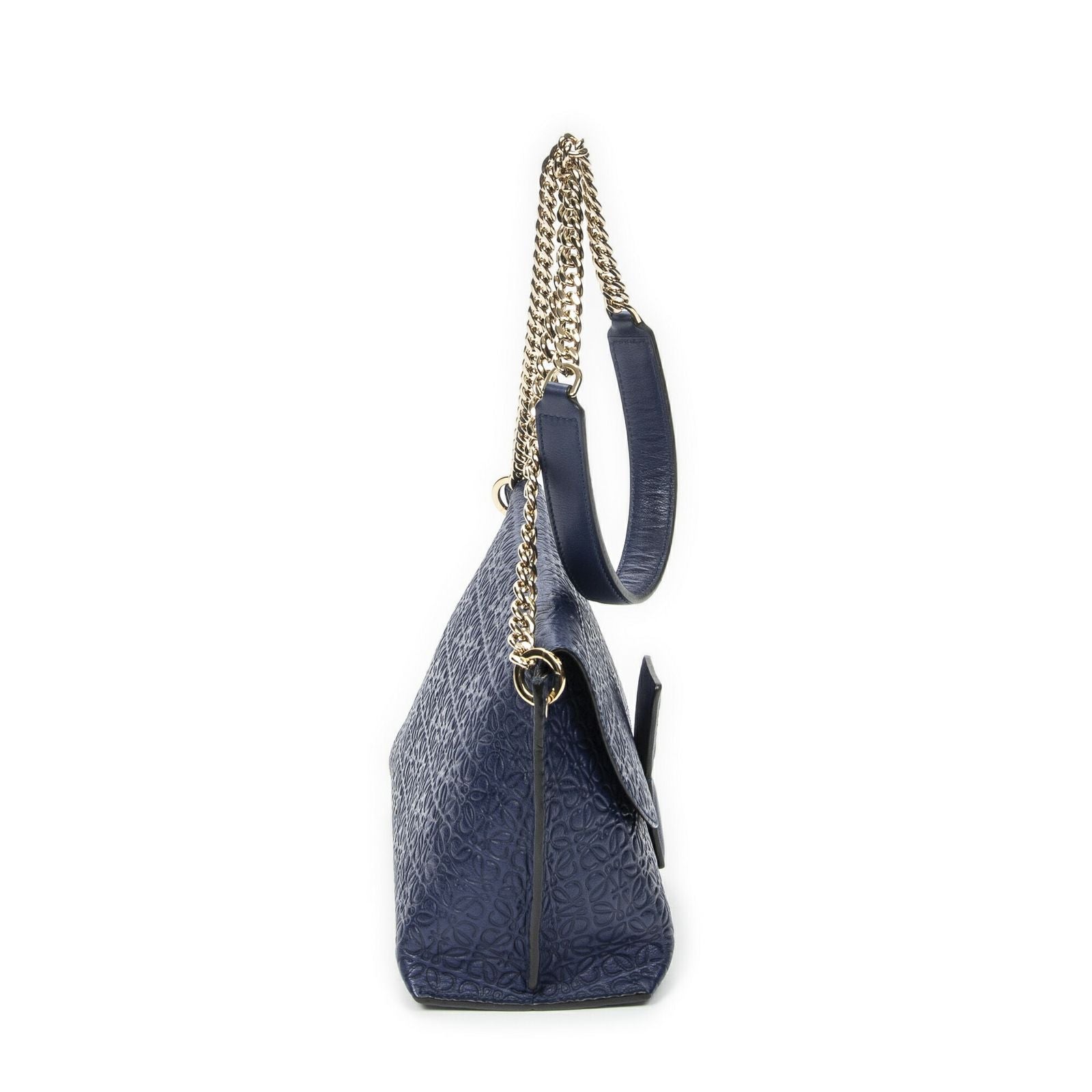Loewe Anagram Avenue Crossbody Navy Animal Embossed Leather — view 4