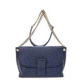 Loewe Anagram Avenue Crossbody Navy Animal Embossed Leather