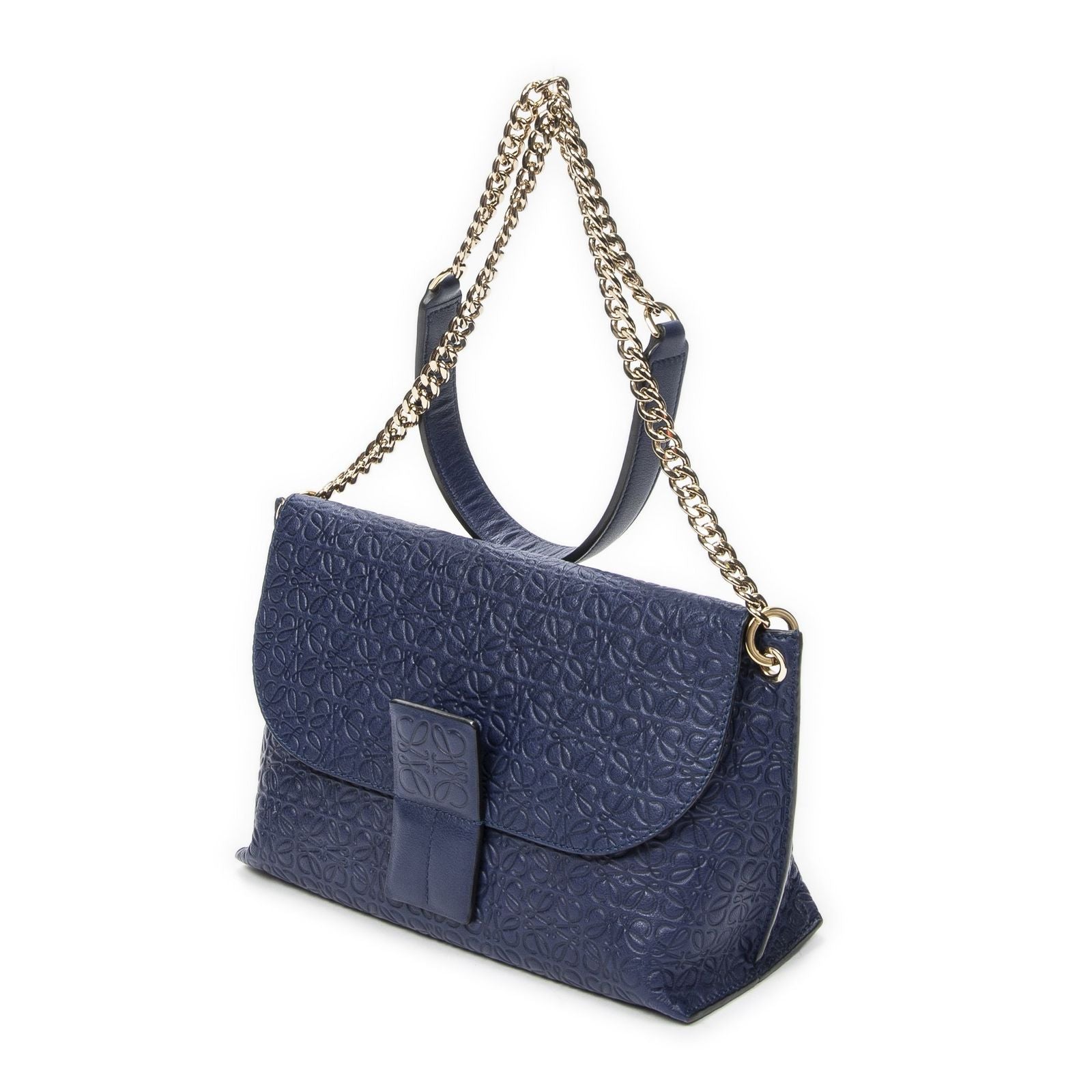 Loewe Anagram Avenue Crossbody Navy Animal Embossed Leather — view 2