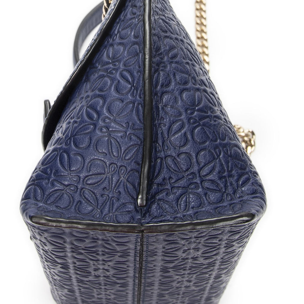 Loewe Anagram Avenue Crossbody Navy Animal Embossed Leather — view 7