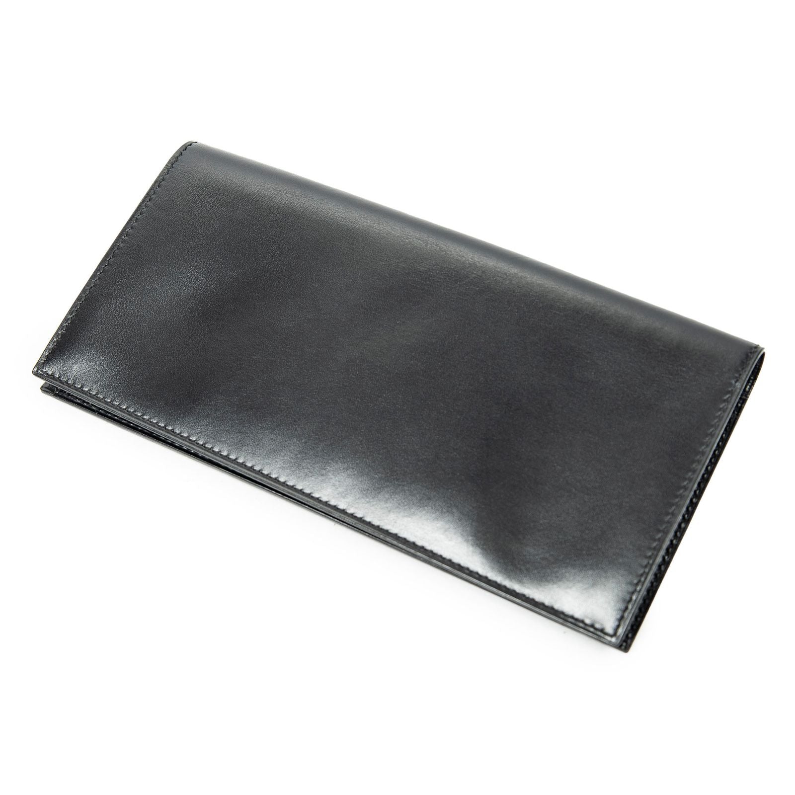 Hermes Vintage Mc2 Fleming Wallet Black Box Leather