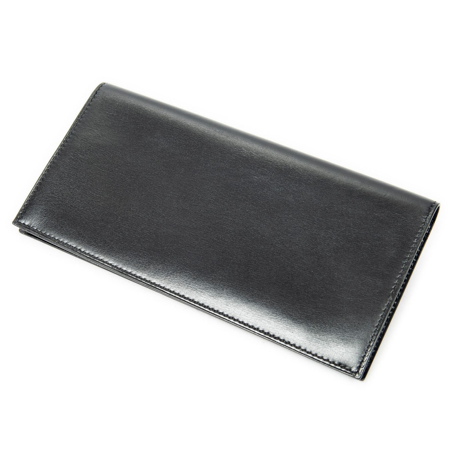 Hermes Vintage Mc2 Fleming Wallet Black Box Leather — view 2