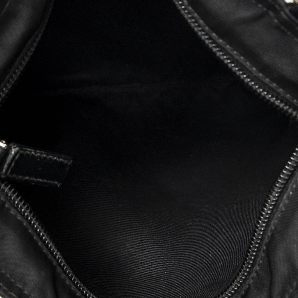 Prada Small Zip Flat Messenger Black Nylon Canvas — view 9
