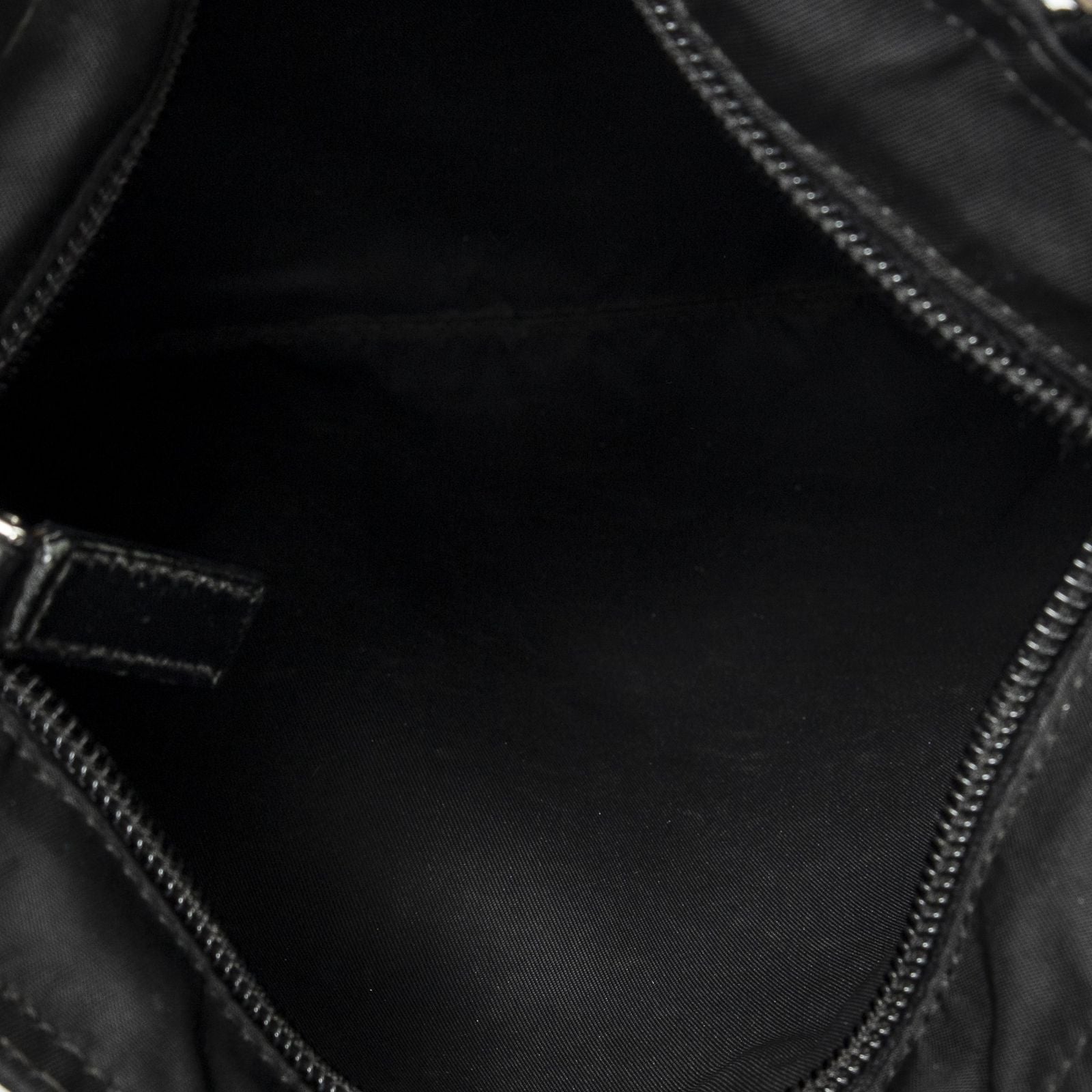 Prada Small Zip Flat Messenger Black Nylon Canvas — view 9