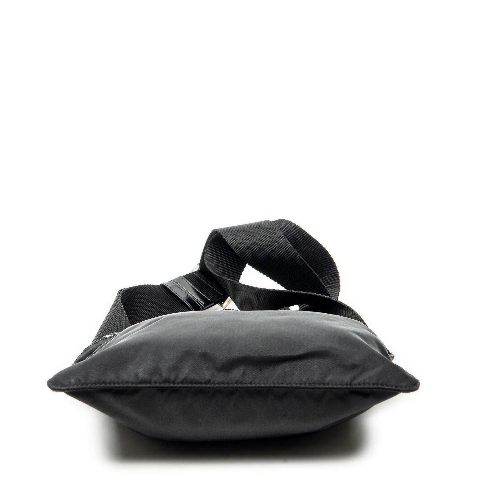 Prada Small Zip Flat Messenger Black Nylon Canvas — view 6