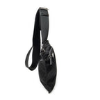 Prada Small Zip Flat Messenger Black Nylon Canvas — view 4