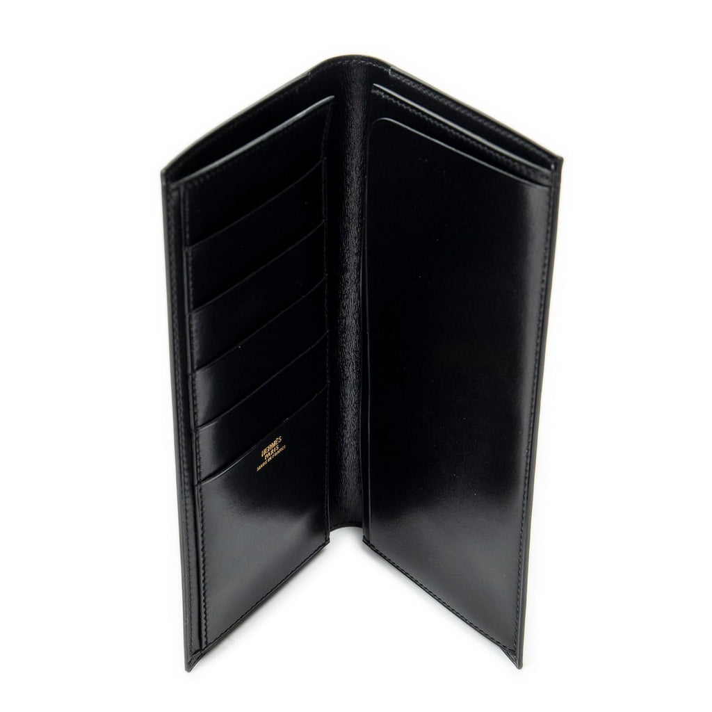 Hermes Vintage Mc2 Fleming Wallet Black Box Leather — view 4