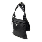 Prada Small Zip Flat Messenger Black Nylon Canvas — view 2