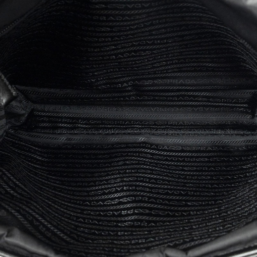 Prada Buckle Flap Messenger Bag Black Nylon Canvas — view 9