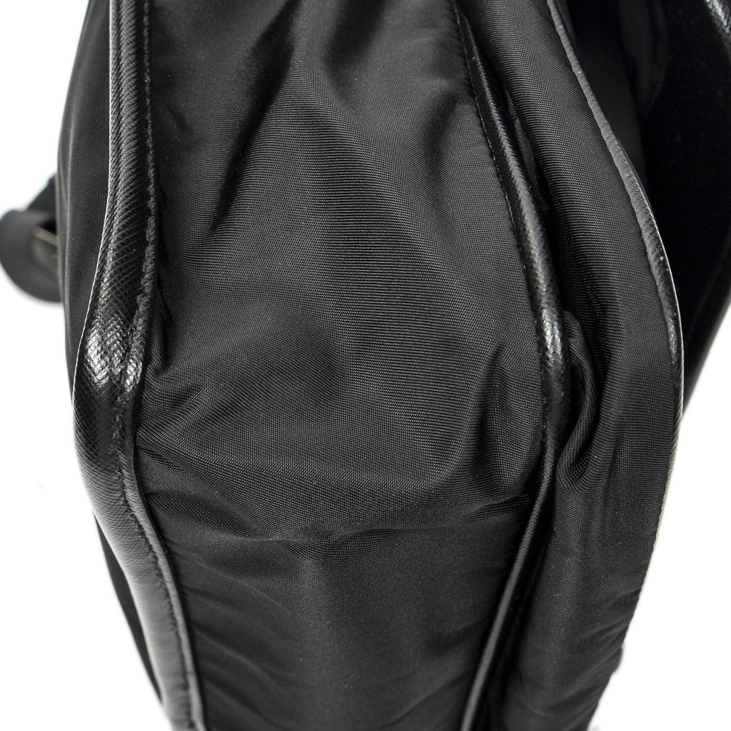 Prada Buckle Flap Messenger Bag Black Nylon Canvas — view 7