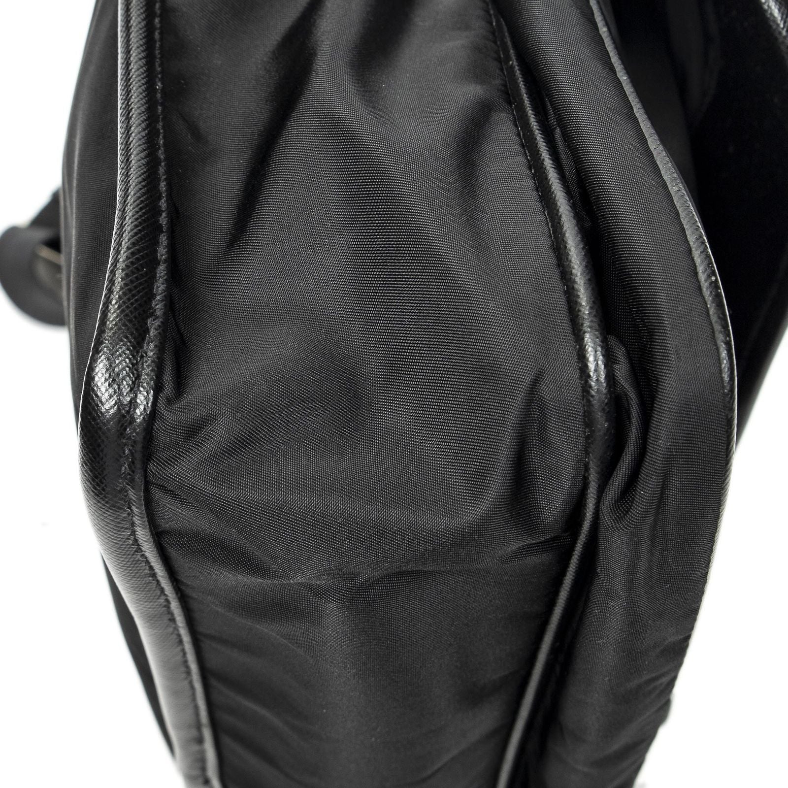 Prada Buckle Flap Messenger Bag Black Nylon Canvas — view 7