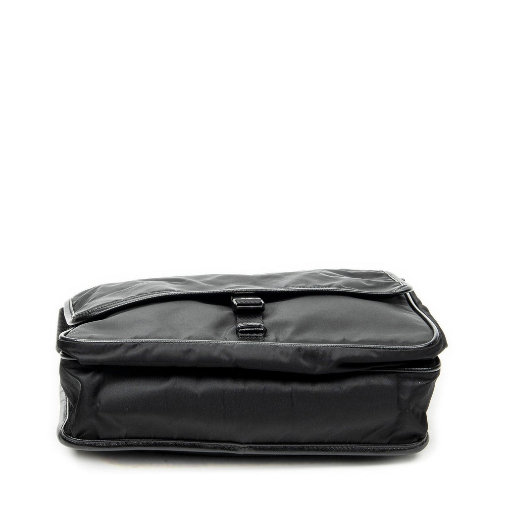 Prada Buckle Flap Messenger Bag Black Nylon Canvas — view 6