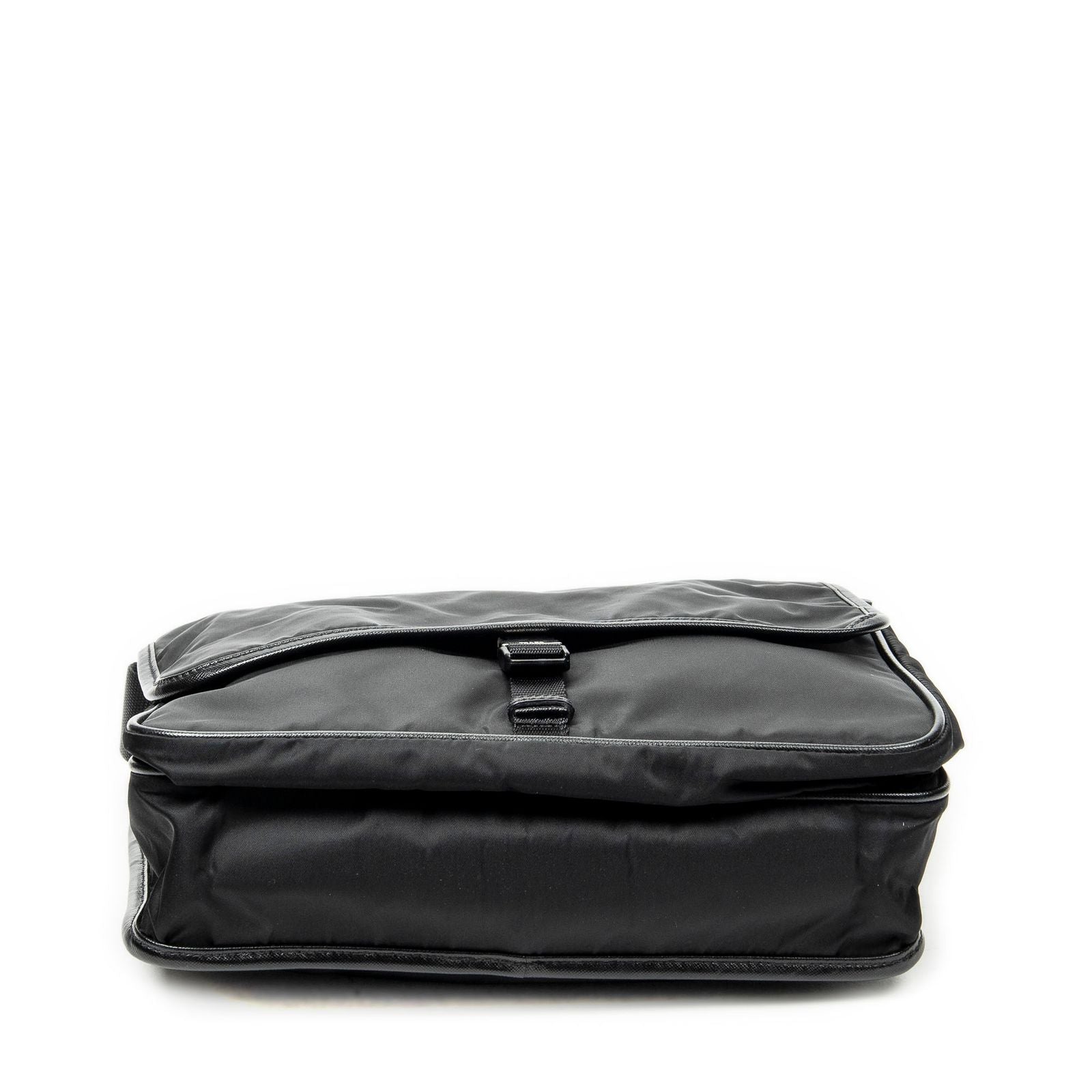 Prada Buckle Flap Messenger Bag Black Nylon Canvas — view 6