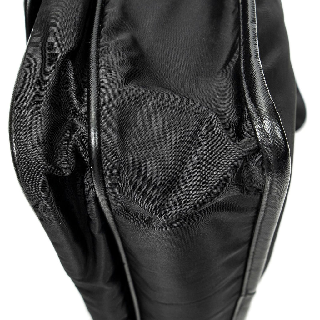 Prada Buckle Flap Messenger Bag Black Nylon Canvas — view 8