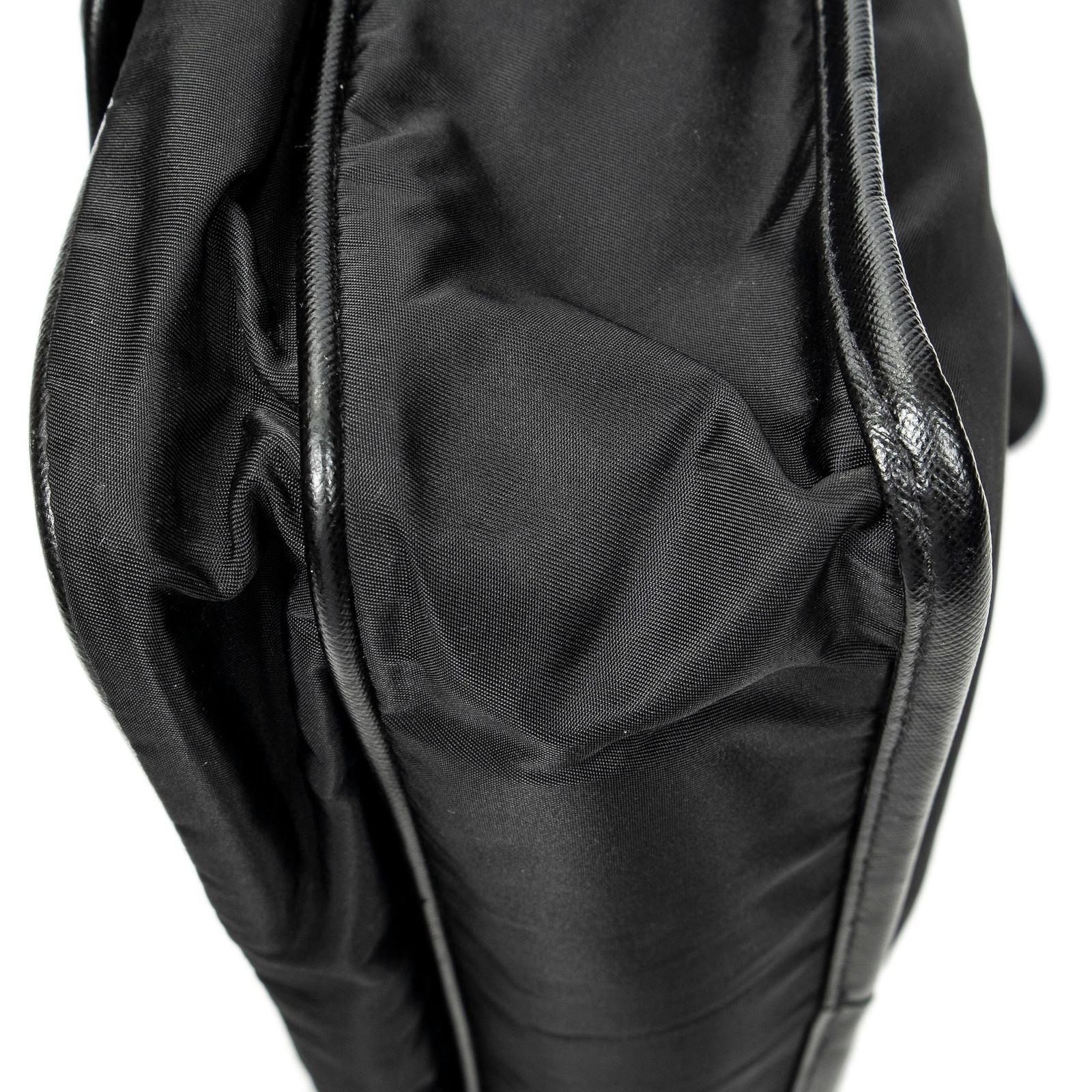 Prada Buckle Flap Messenger Bag Black Nylon Canvas — view 8