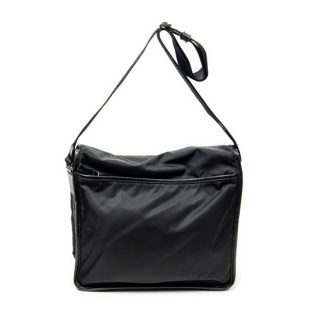 Prada Buckle Flap Messenger Bag Black Nylon Canvas — view 5