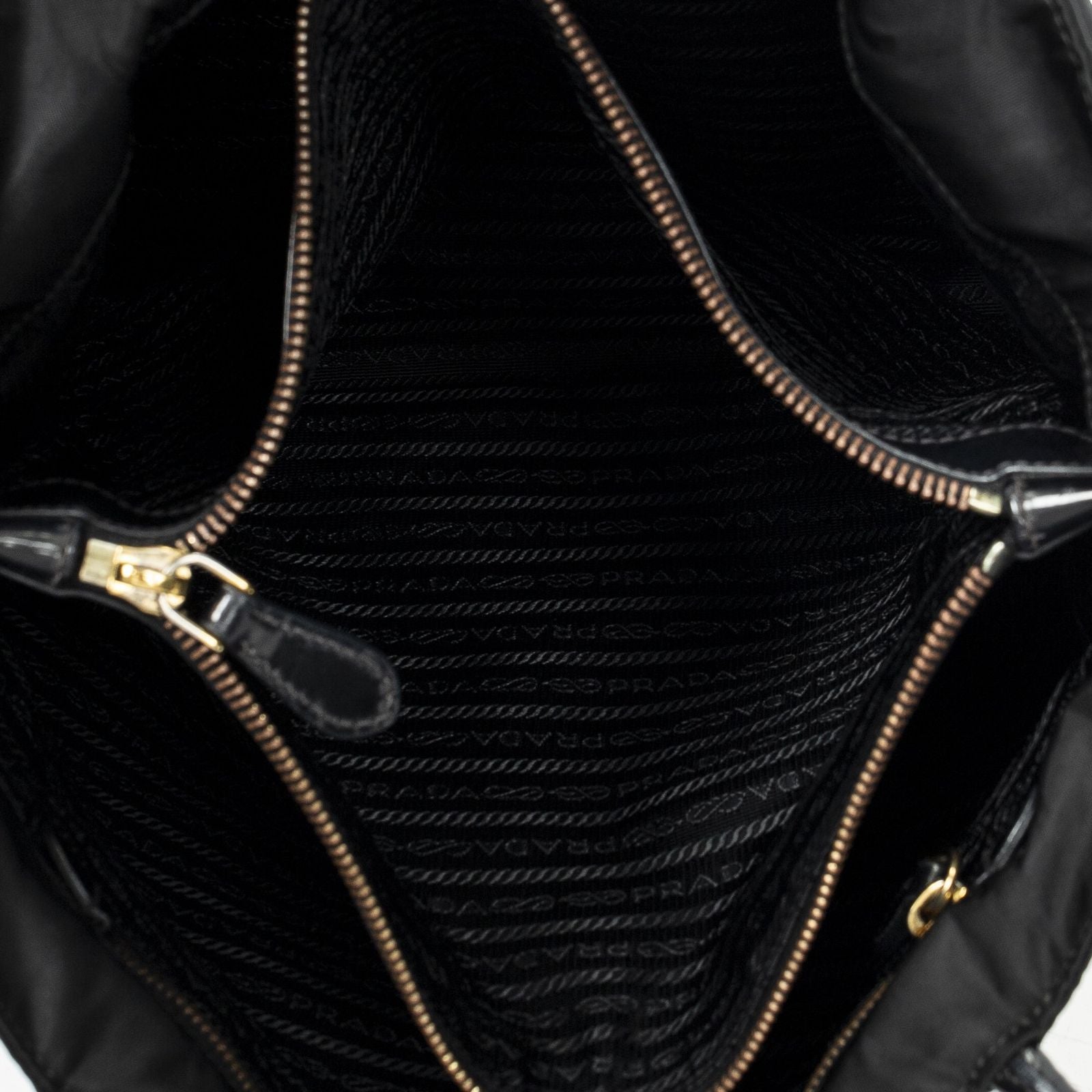 Prada Shopping Tote Black Nylon Canvas — view 9