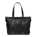 Prada Zip Shopping Tote Black Nylon Canvas