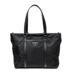 Prada Zip Shopping Tote Black Nylon Canvas