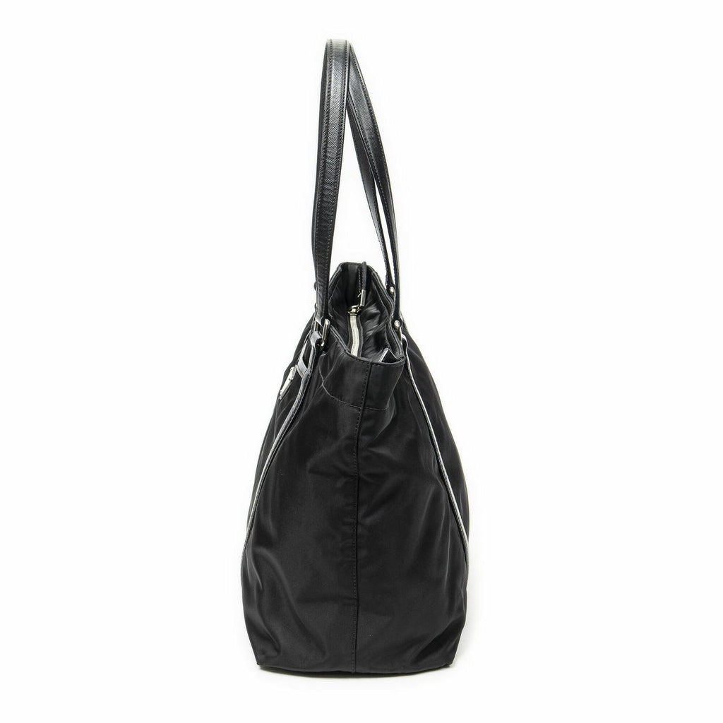Prada Zip Shopping Tote Black Nylon Canvas — view 3