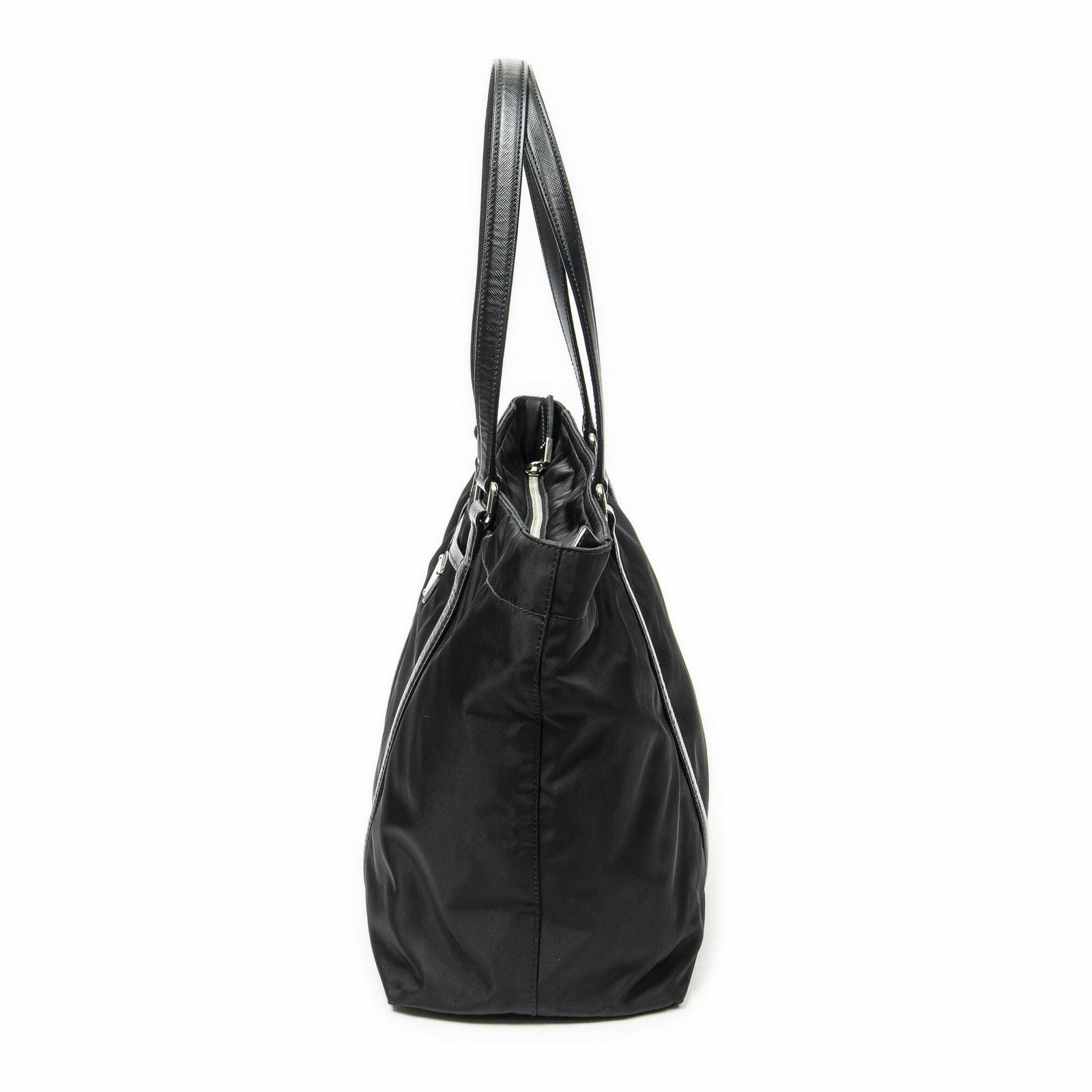 Prada Zip Shopping Tote Black Nylon Canvas — view 3