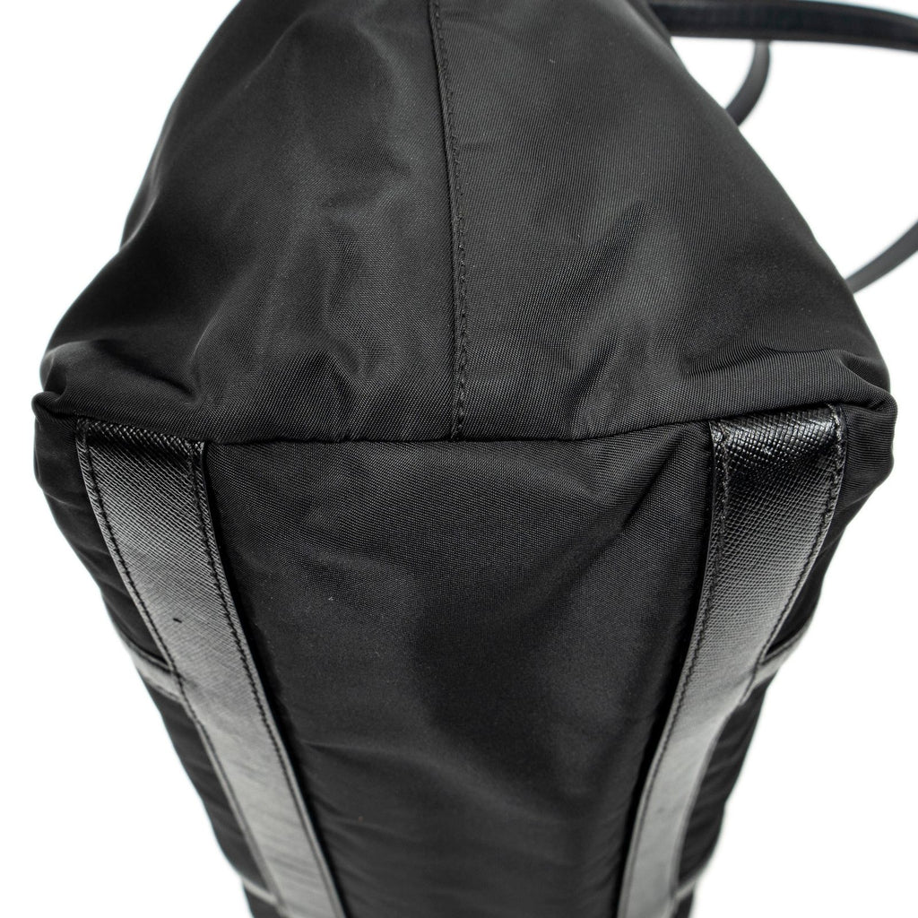 Prada Zip Shopping Tote Black Nylon Canvas — view 8
