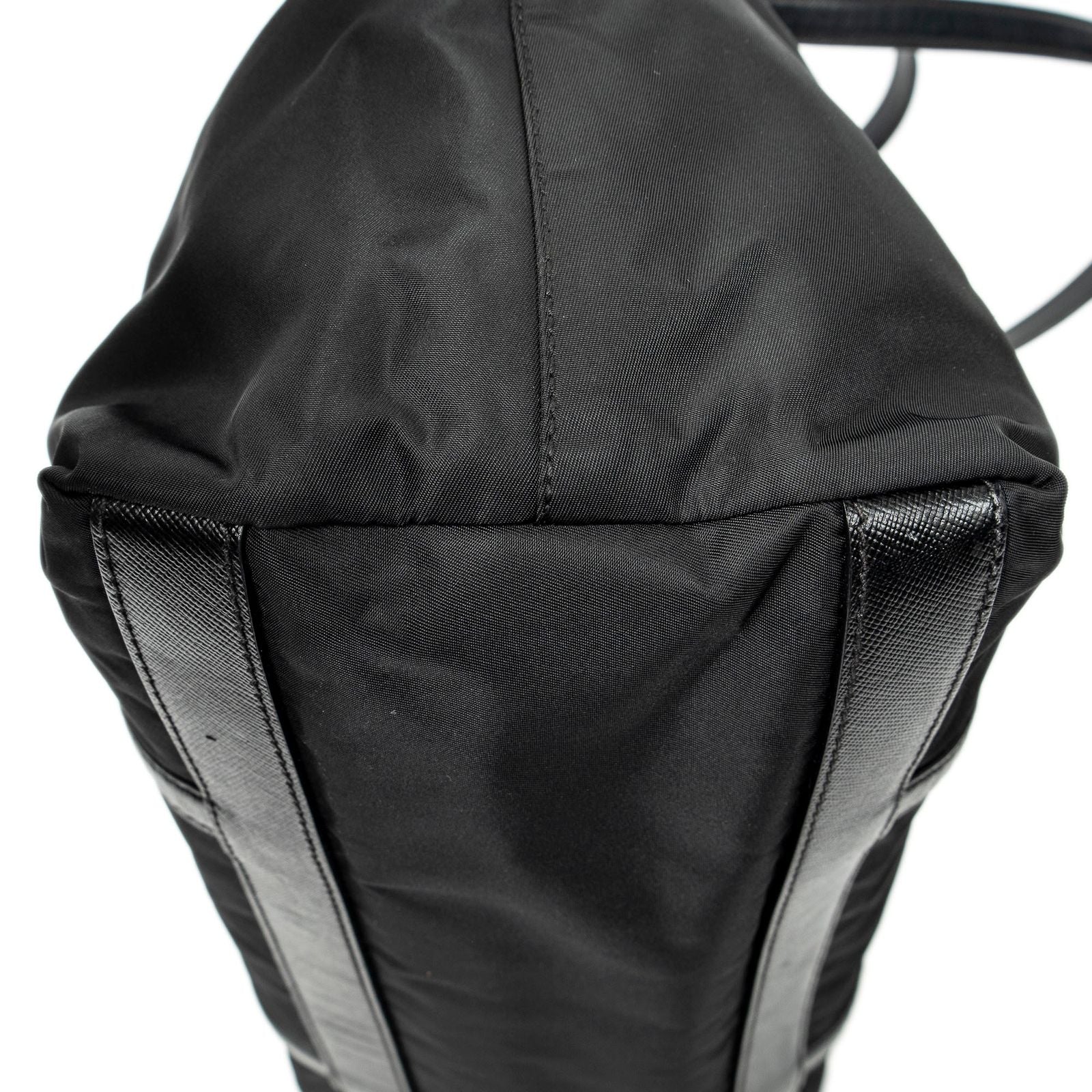 Prada Zip Shopping Tote Black Nylon Canvas — view 8