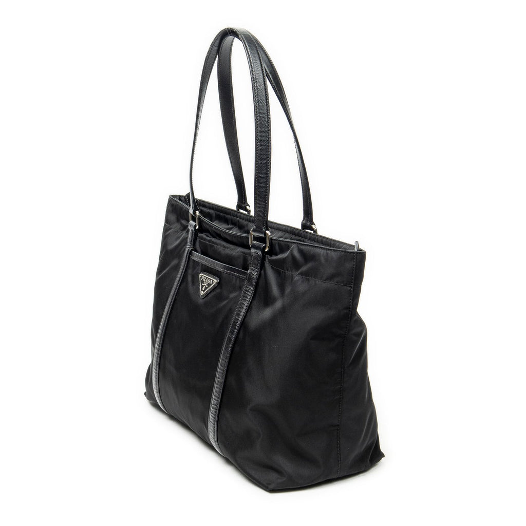 Prada Zip Shopping Tote Black Nylon Canvas — view 2