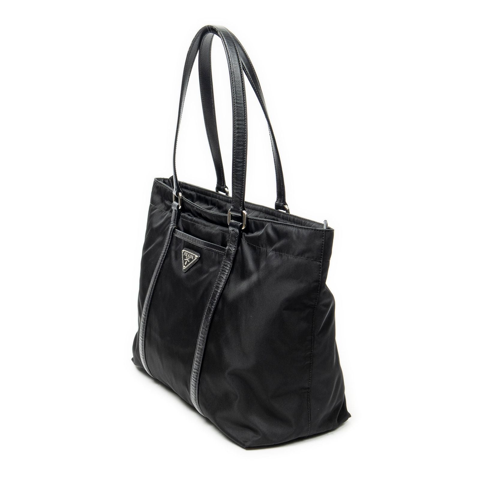 Prada Zip Shopping Tote Black Nylon Canvas — view 2