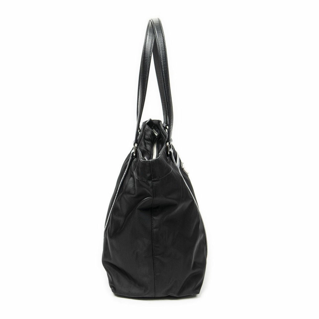 Prada Zip Shopping Tote Black Nylon Canvas — view 4