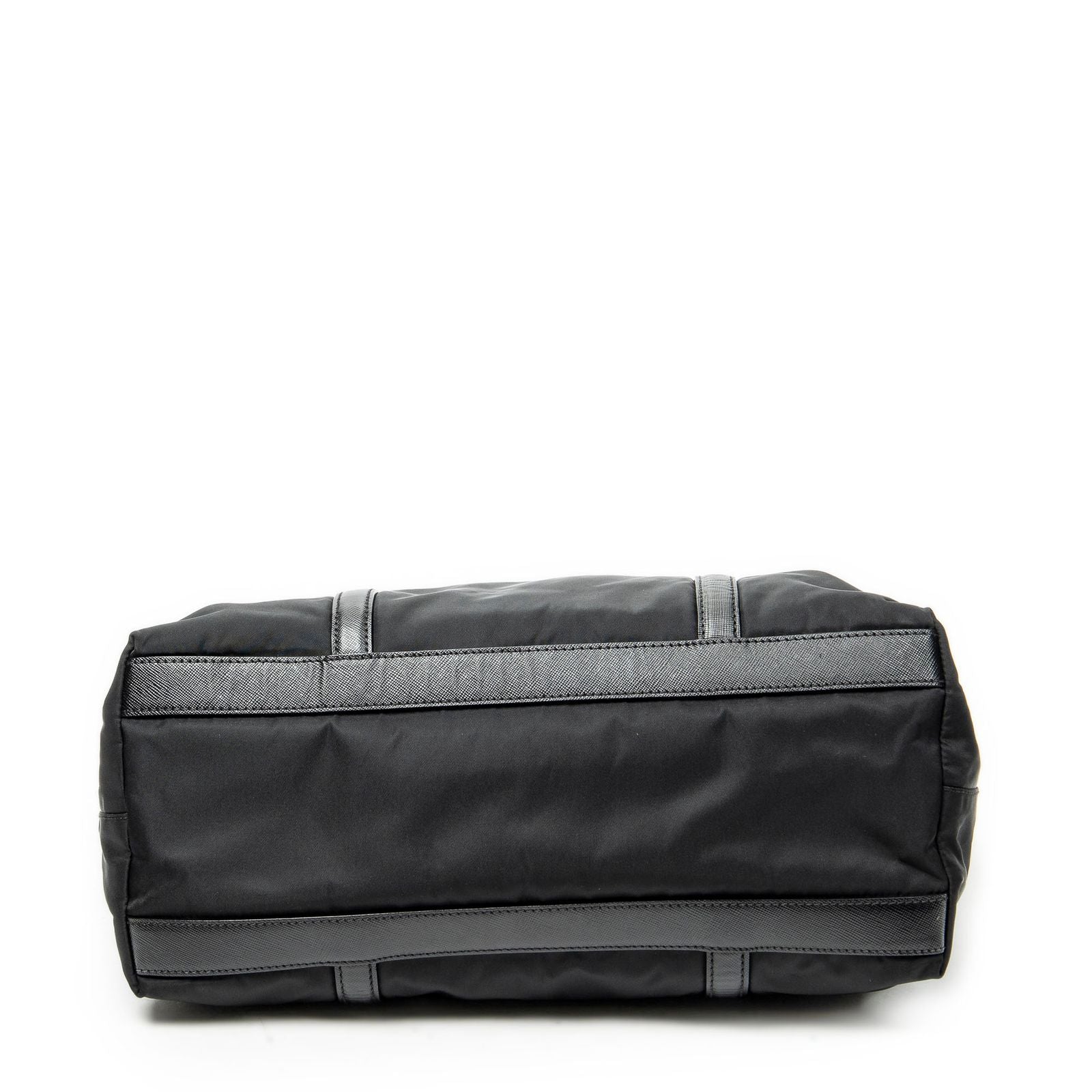 Prada Zip Shopping Tote Black Nylon Canvas — view 6