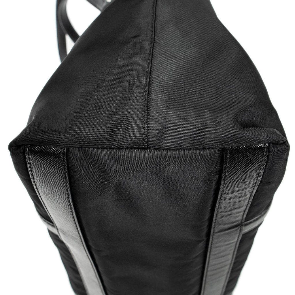 Prada Zip Shopping Tote Black Nylon Canvas — view 7