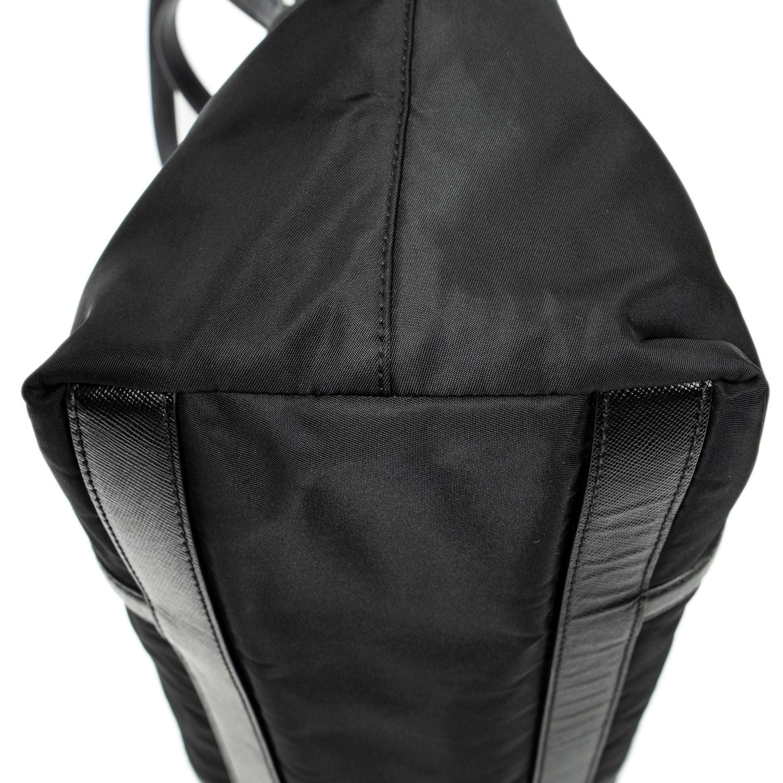 Prada Zip Shopping Tote Black Nylon Canvas — view 7