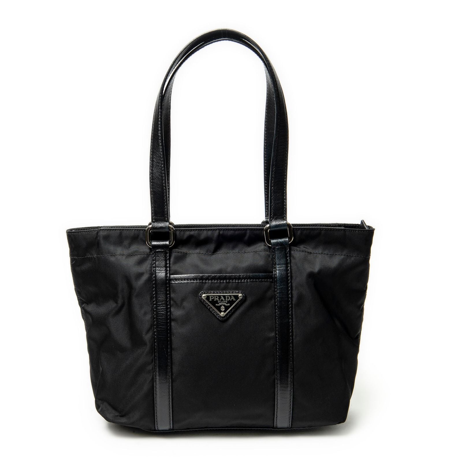 Prada Small Shoppingtote Black Nylon Canvas Tote