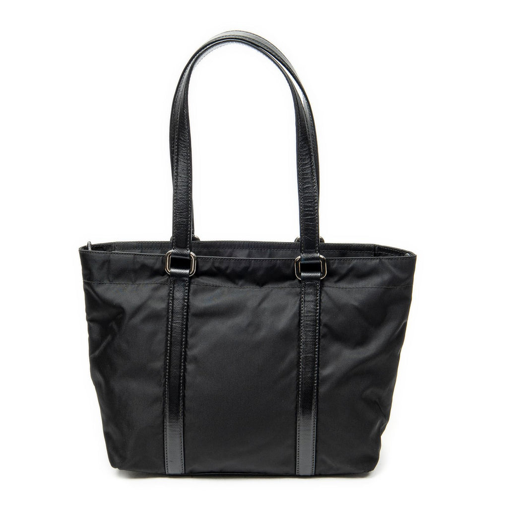 Prada Small Shoppingtote Black Nylon Canvas Tote — view 5