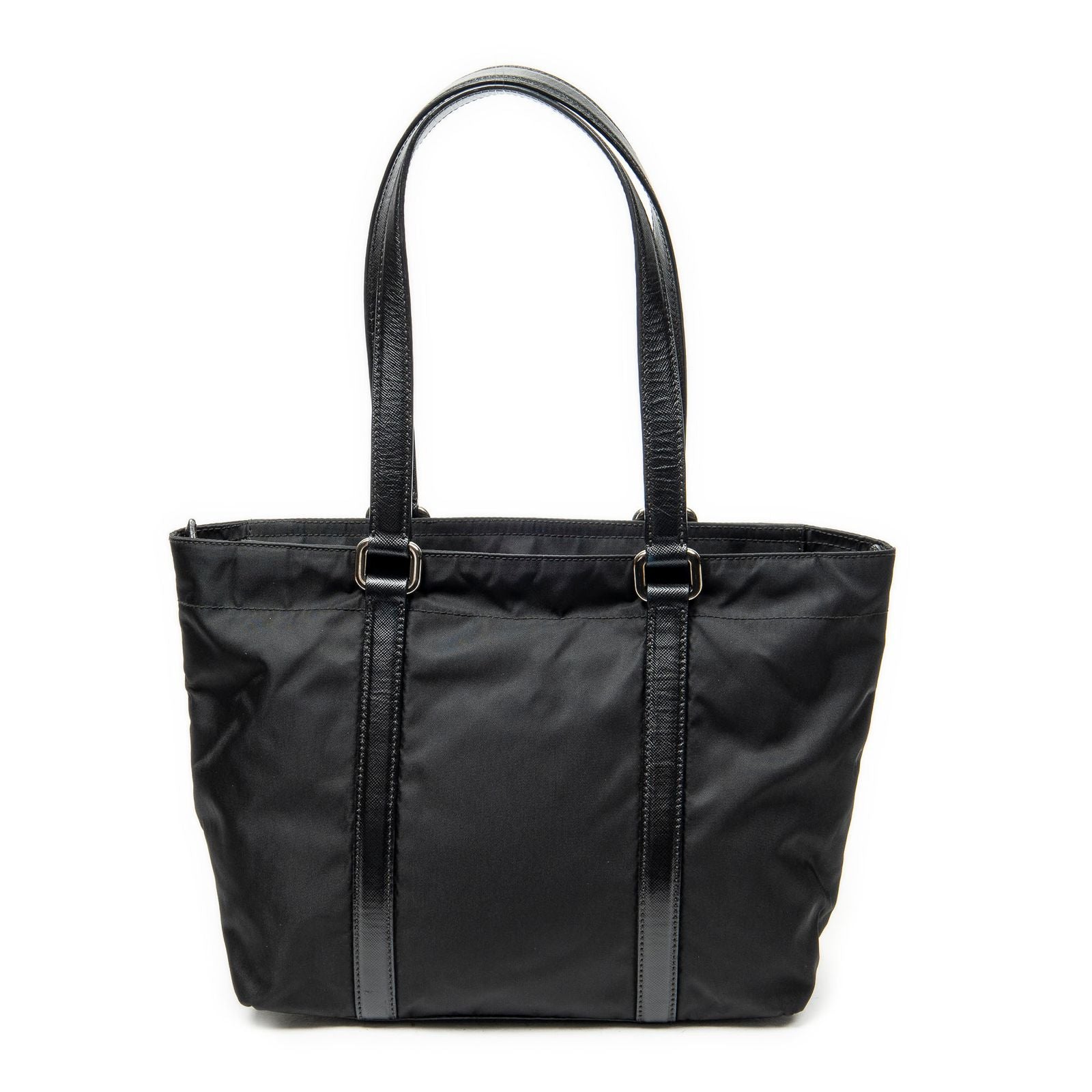 Prada Small Shoppingtote Black Nylon Canvas Tote — view 5